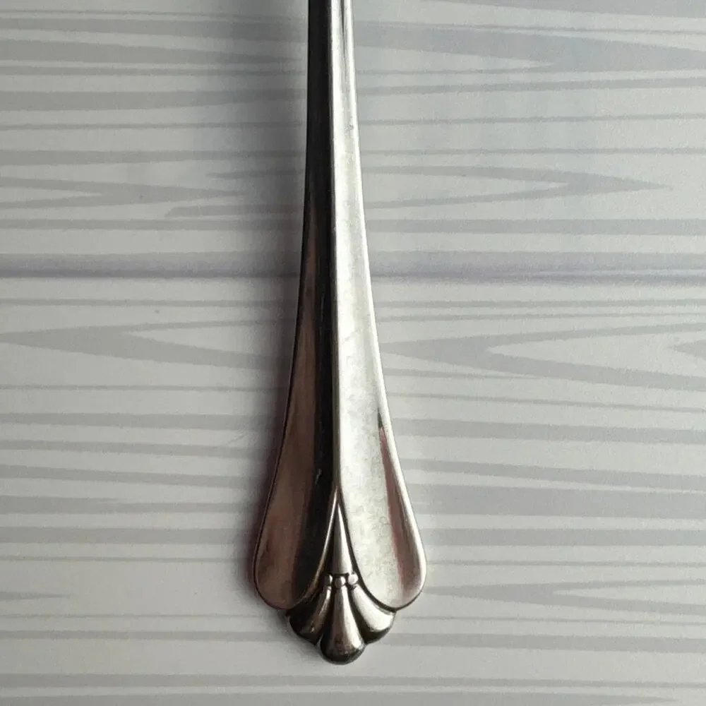 Oneida Community Royal Flute Stainless Serving Spoon Tablespoon Flatware Glossy